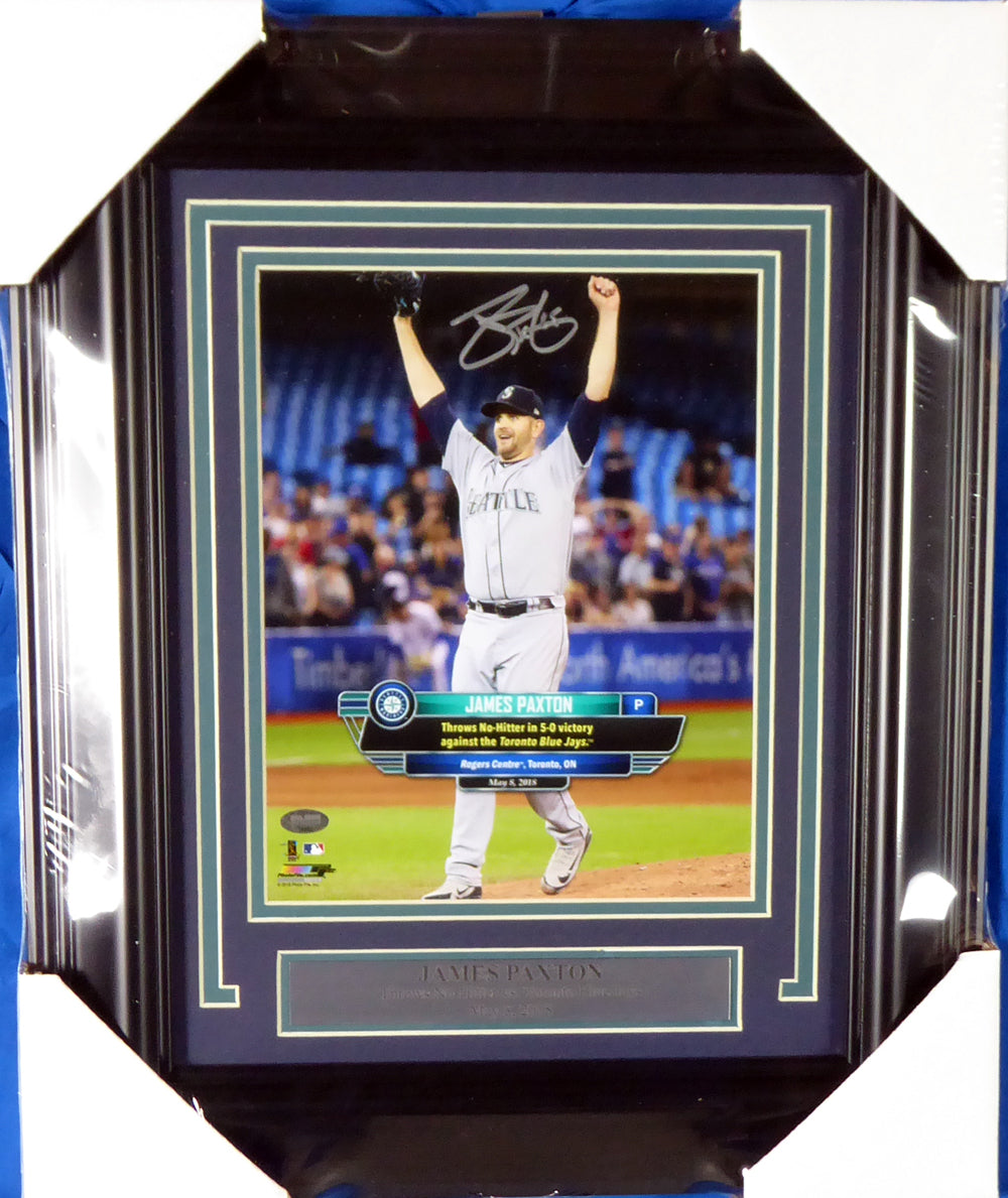 James Paxton Autographed Framed 8x10 Photo Seattle Mariners No Hitter MCS Holo Stock #135264