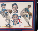 Sandy Koufax Autographed Framed 18x24 Lithograph Photo Los Angeles Dodgers Beckett BAS Stock #135266