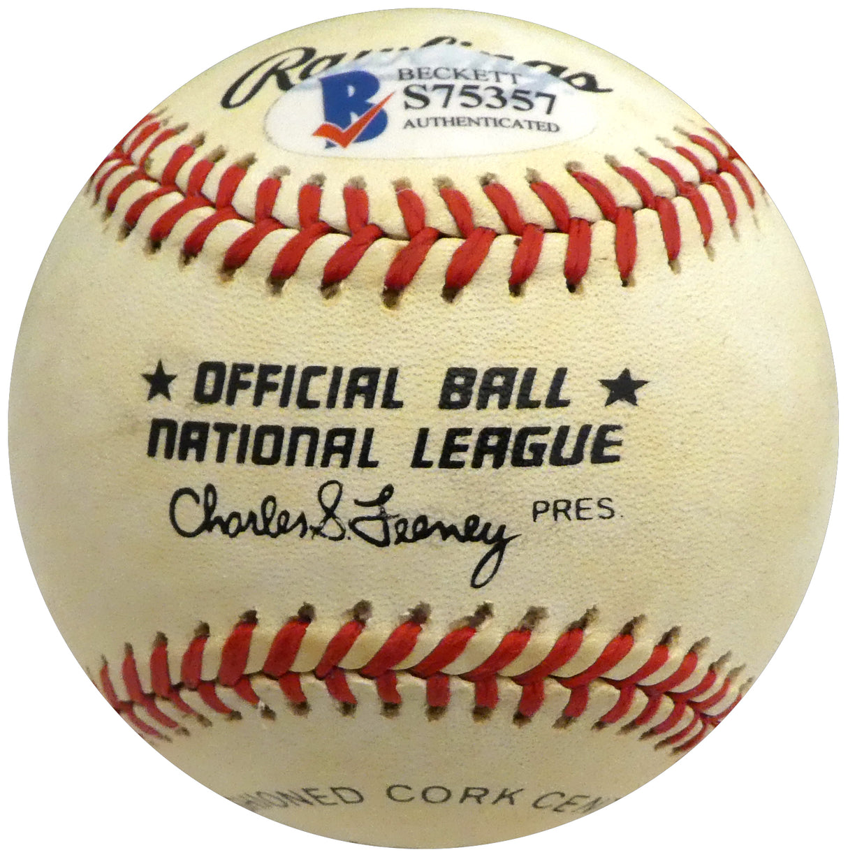 Charles "Chub" Feeney Autographed Official NL Feeney Baseball NL President Beckett BAS #S75357