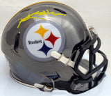 Antonio Brown Autographed Pittsburgh Steelers Black Chrome Speed Mini Helmet Beckett BAS #C28753