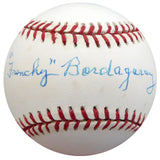"Frenchy" Bordagary Autographed Official NL Baseball Brooklyn Dodgers Beckett BAS #F26218