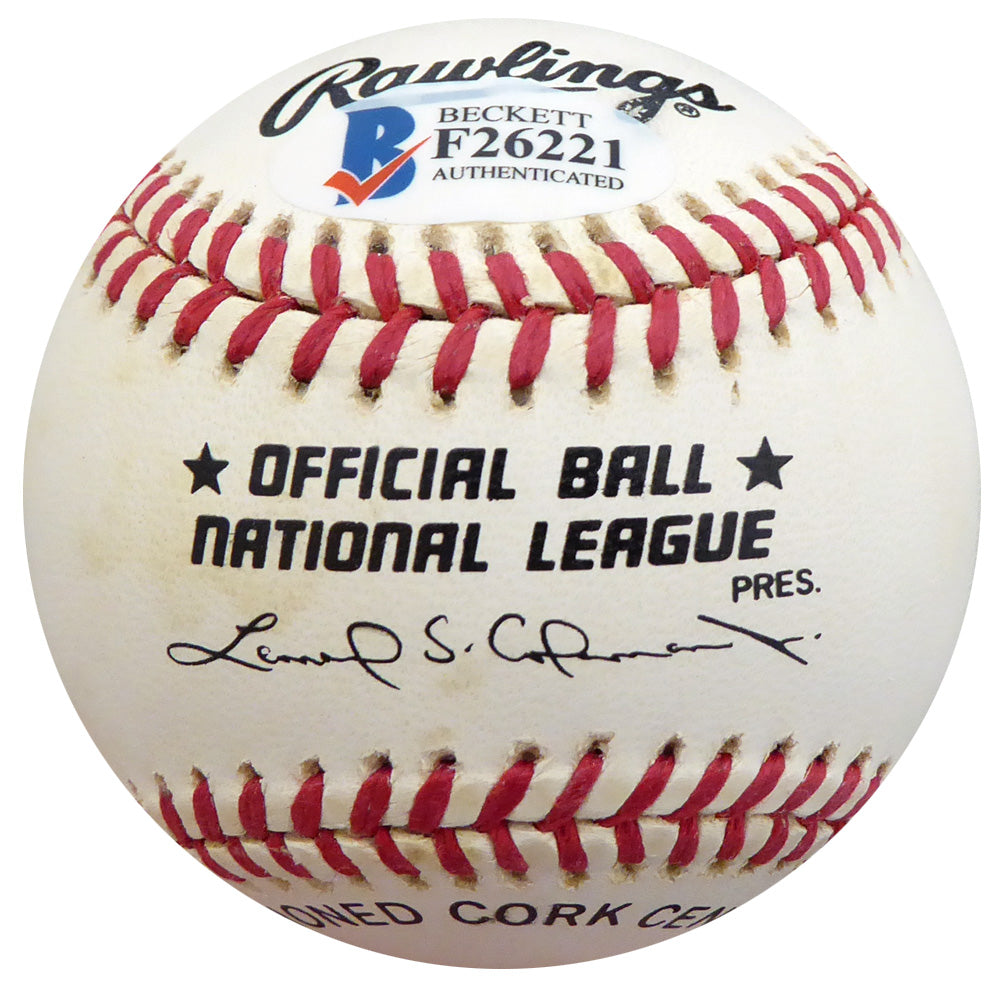 Frenchy Bordagary Autographed Official NL Baseball Brooklyn Dodgers Beckett BAS #F26221