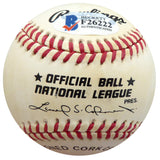 "Frenchy" Bordagary Autographed Official NL Baseball Brooklyn Dodgers Beckett BAS #F26222