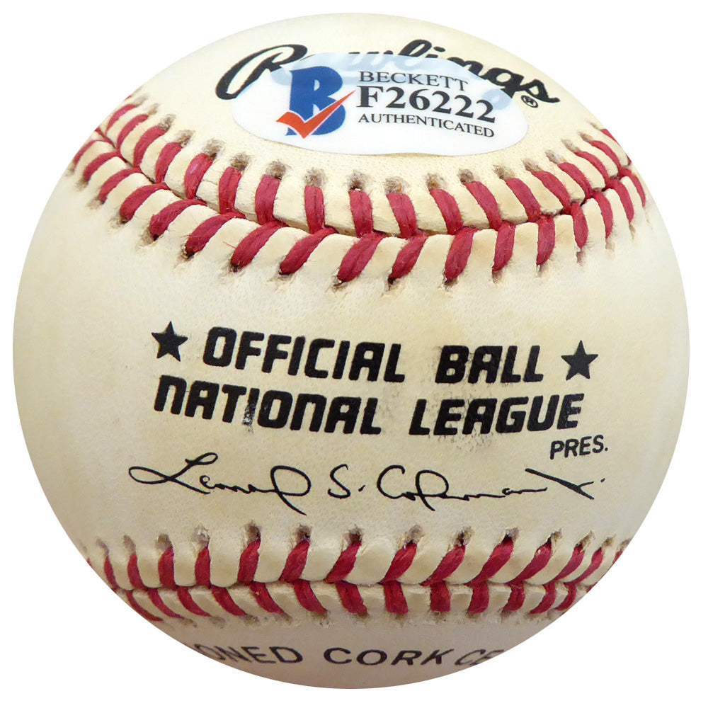 Frenchy Bordagary Autographed Official NL Baseball Brooklyn Dodgers Beckett BAS #F26222