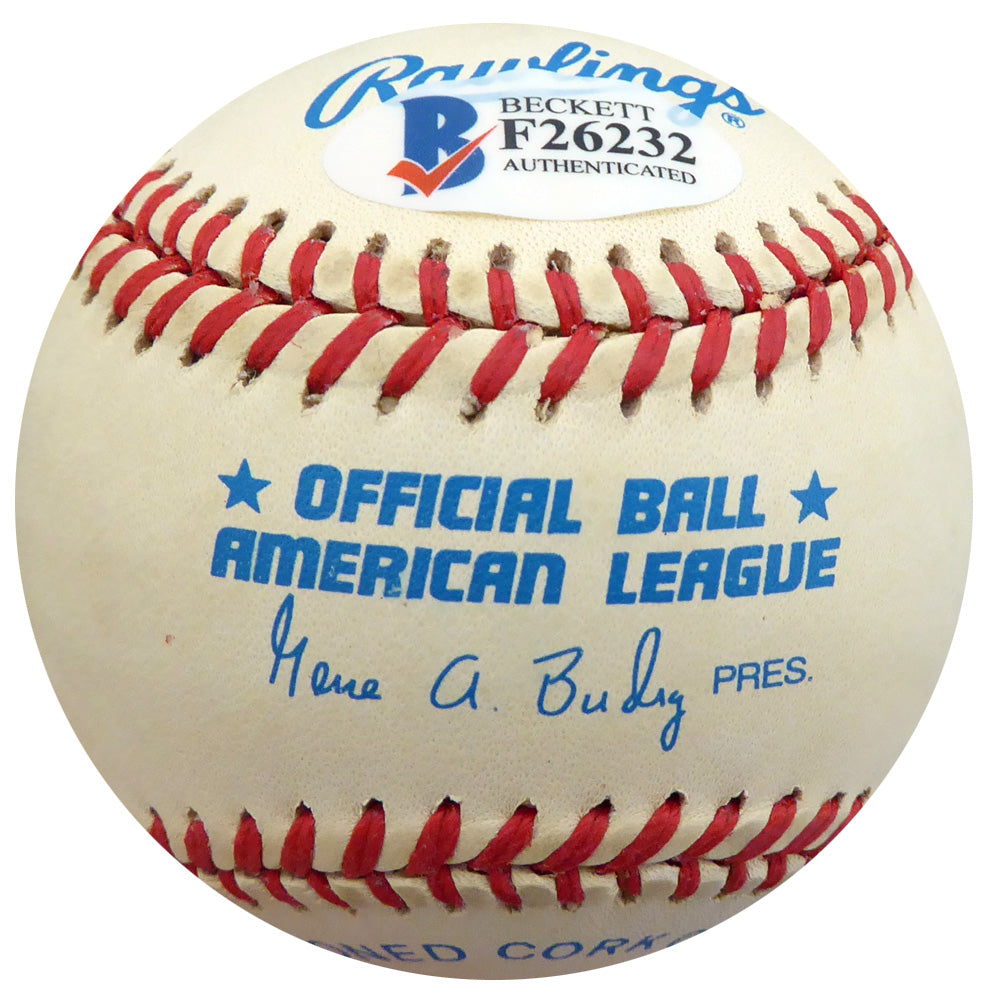 Hank Borowy Autographed Official AL Baseball New York Yankees, Chicago Cubs Beckett BAS #F26232