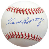 Hank Borowy Autographed Official AL Baseball New York Yankees, Chicago Cubs Beckett BAS #F26233