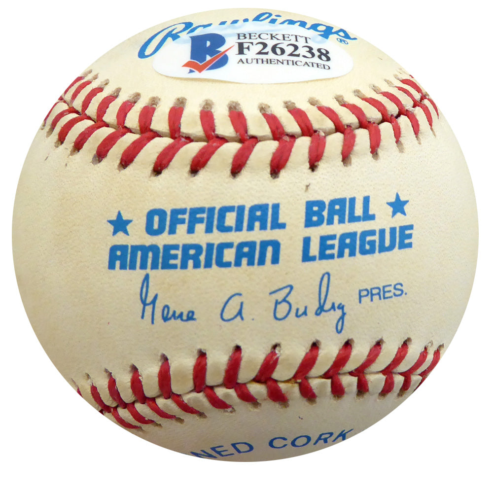 Hank Borowy Autographed Official AL Baseball New York Yankees, Chicago Cubs Beckett BAS #F26238
