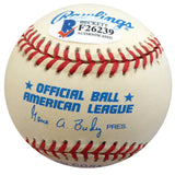 Hank Borowy Autographed Official AL Baseball New York Yankees, Chicago Cubs Beckett BAS #F26239