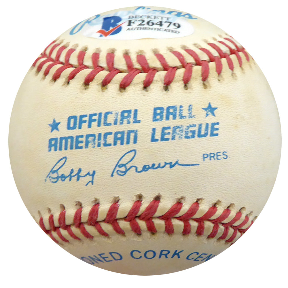 Harlond Clift Autographed Official AL Baseball St. Louis Browns, Washington Senators Beckett BAS #F26479
