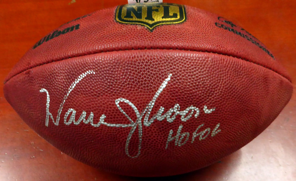 Warren Moon Autographed NFL Leather Football Seattle Seahawks "HOF 06" MCS Holo Stock #112494