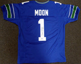 Seattle Seahawks Warren Moon Autographed Blue Jersey "HOF 06" MCS Holo Stock #112487