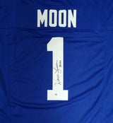 Seattle Seahawks Warren Moon Autographed Blue Jersey "HOF 06" MCS Holo Stock #112487