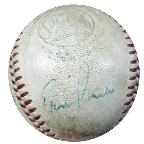 Ernie Banks Autographed Official National League Game Used Baseball Chicago Cubs Vintage Signature "Foul Ball 1960" PSA/DNA #AC00440