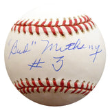 Bud Metheny Autographed Official AL Baseball New York Yankees "#3" Beckett BAS #F27152