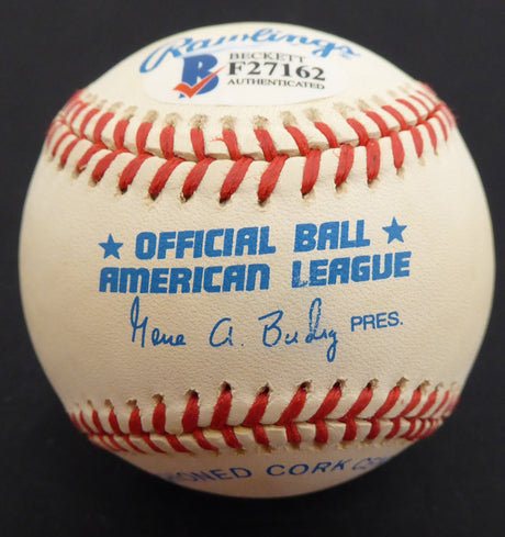 Bud Metheny Autographed Official AL Baseball New York Yankees "#3" Beckett BAS #F27162