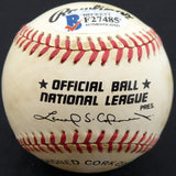 Roy Smalley Sr. Autographed Official NL Baseball Milwaukee Braves, Chicago Cubs Beckett BAS #F27485