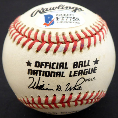 Chris Van Cuyk Autographed Official NL Baseball Brooklyn Dodgers Beckett BAS #F27755