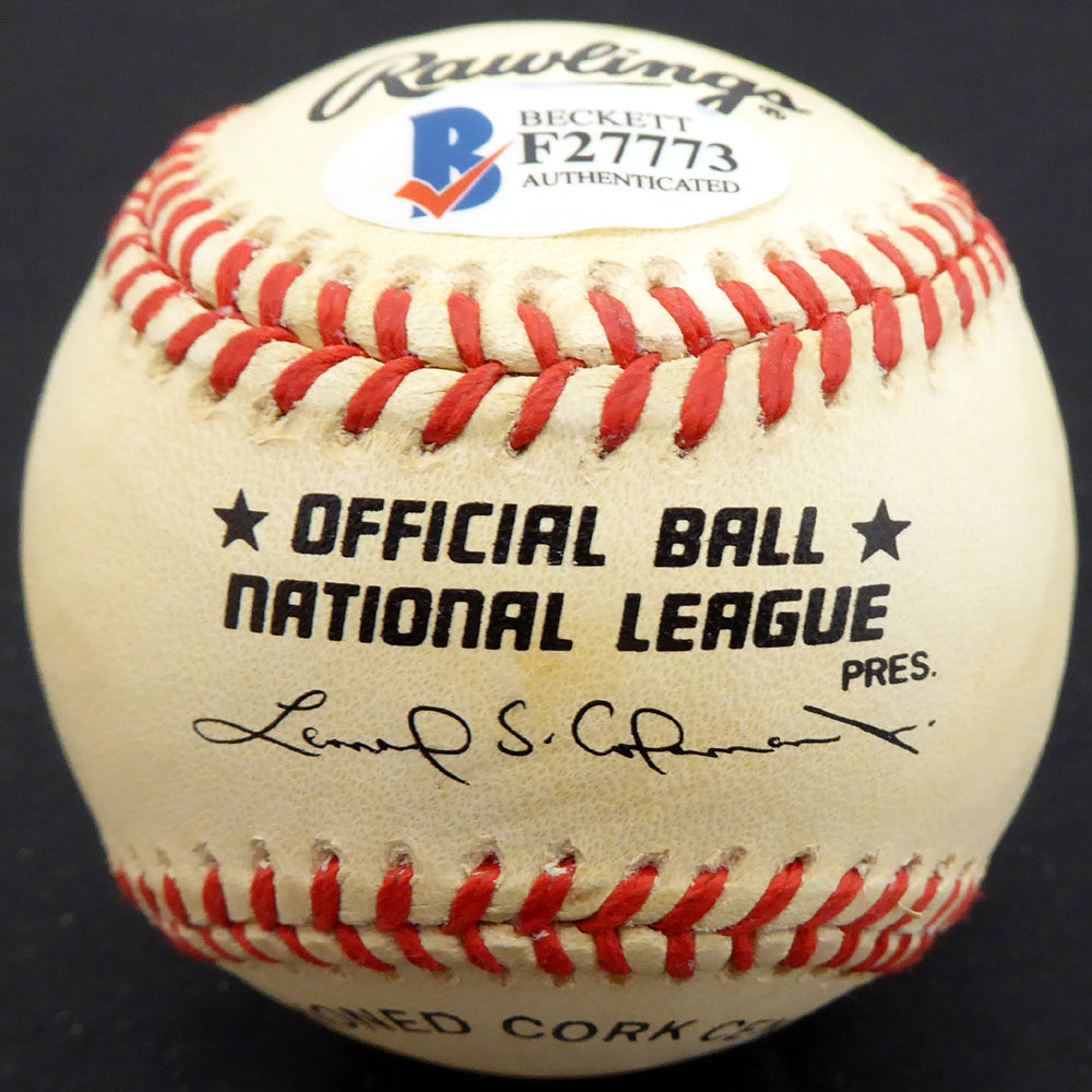Elmer Valo Autographed Official NL Baseball Brooklyn Dodgers, New York Yankees Beckett BAS #F27773