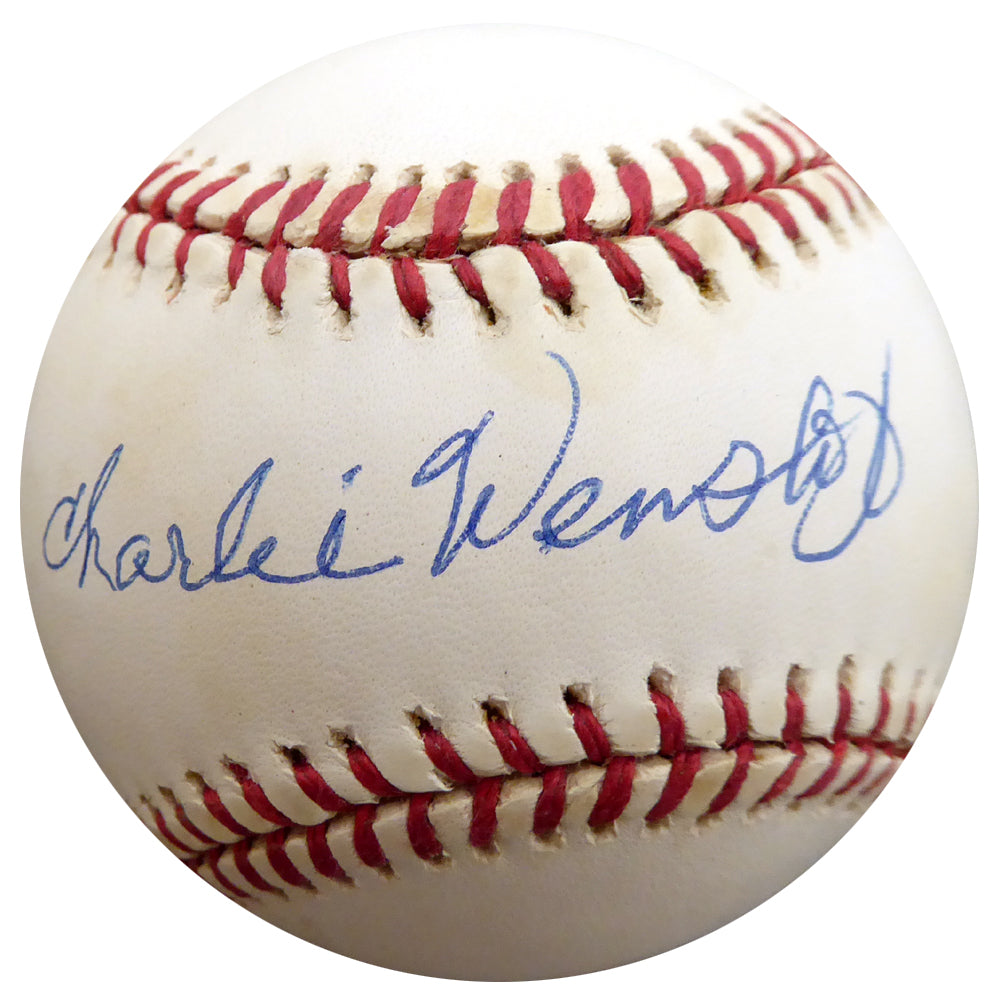 Charlie Wensloff Autographed Official AL Baseball New York Yankees, Cleveland Indians Beckett BAS #F27784