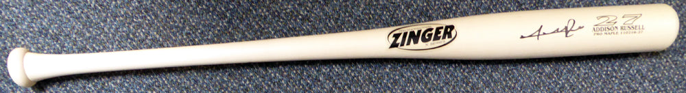 Addison Russell Autographed Zinger Game Model Bat MLB Holo Stock #115046