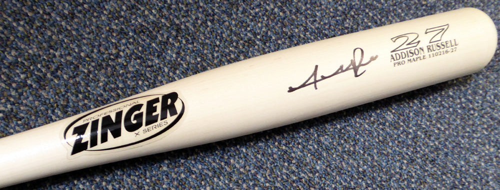 Addison Russell Autographed Zinger Game Model Bat MLB Holo Stock #115046