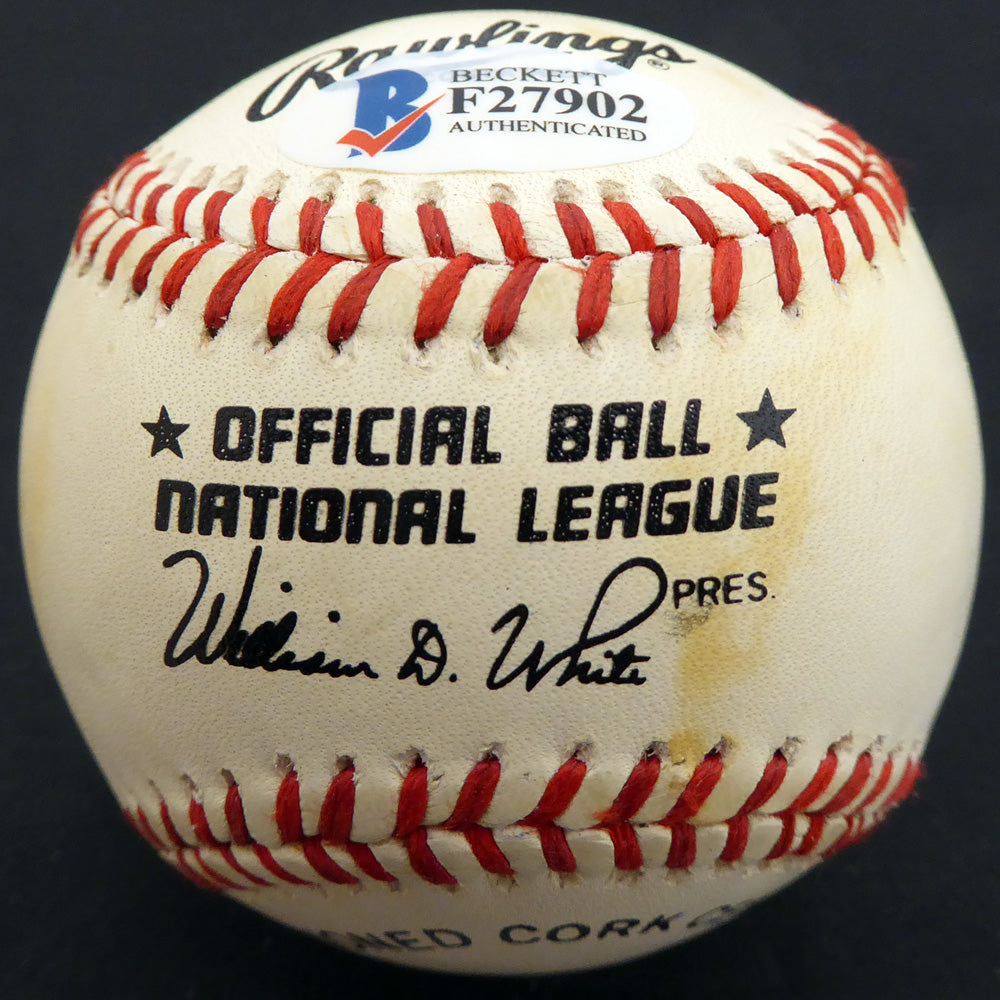 Dave "Davey" Williams Autographed Official NL Baseball New York Giants Beckett BAS #F27902