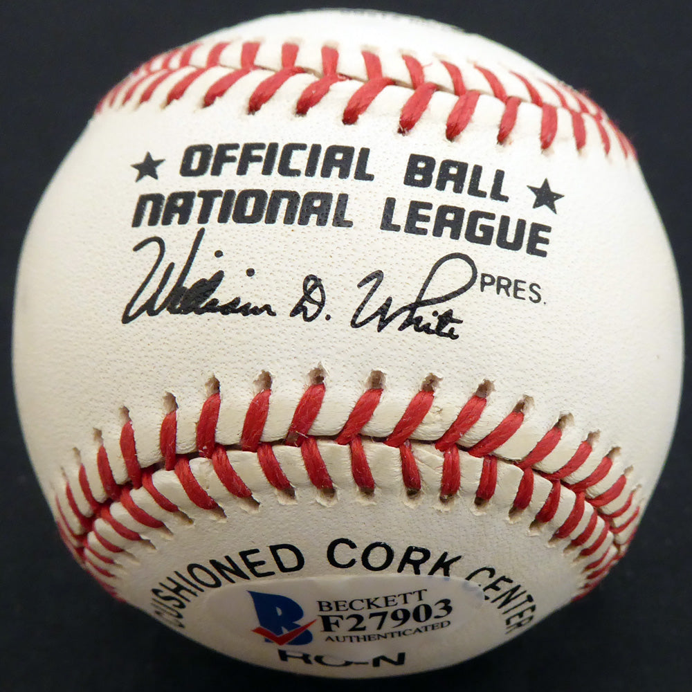 Dave "Davey" Williams Autographed Official NL Baseball New York Giants Beckett BAS #F27903