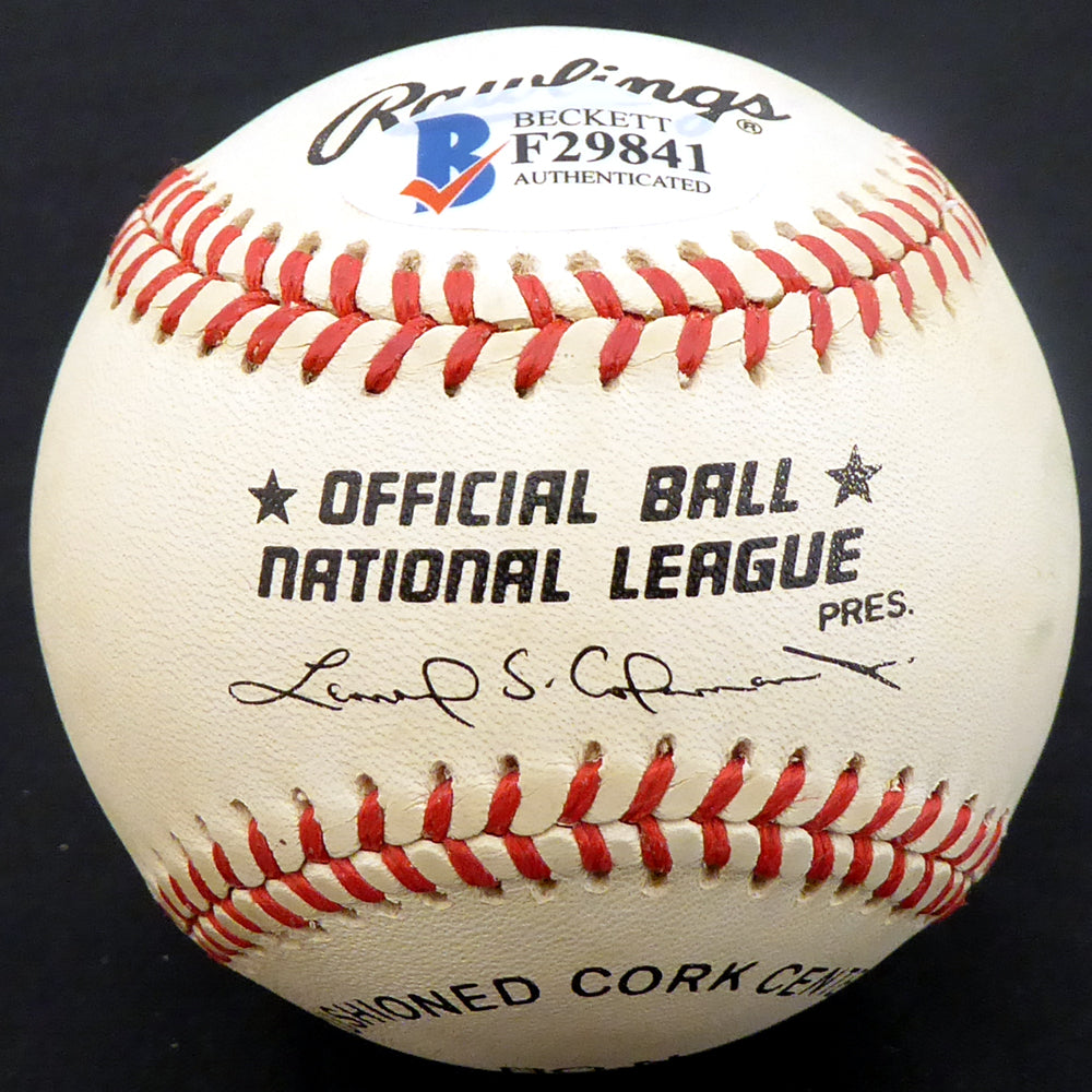 Steve Ridzik Autographed Official NL Baseball Philadelphia Phillies Beckett BAS #F29841