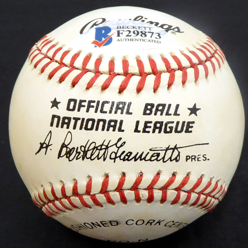Pete Runnels Autographed Official NL Baseball Boston Red Sox Beckett BAS #F29873