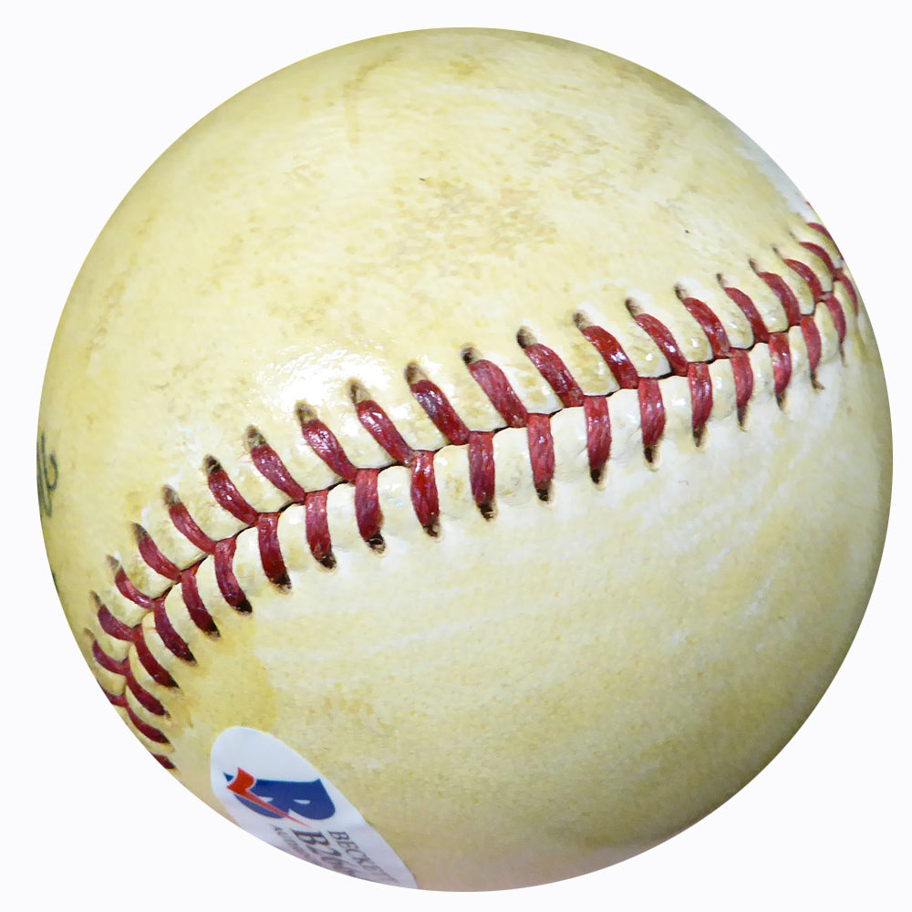 Harry Danning Autographed Official NL Frick Baseball New York Giants Vintage Beckett BAS #B26646