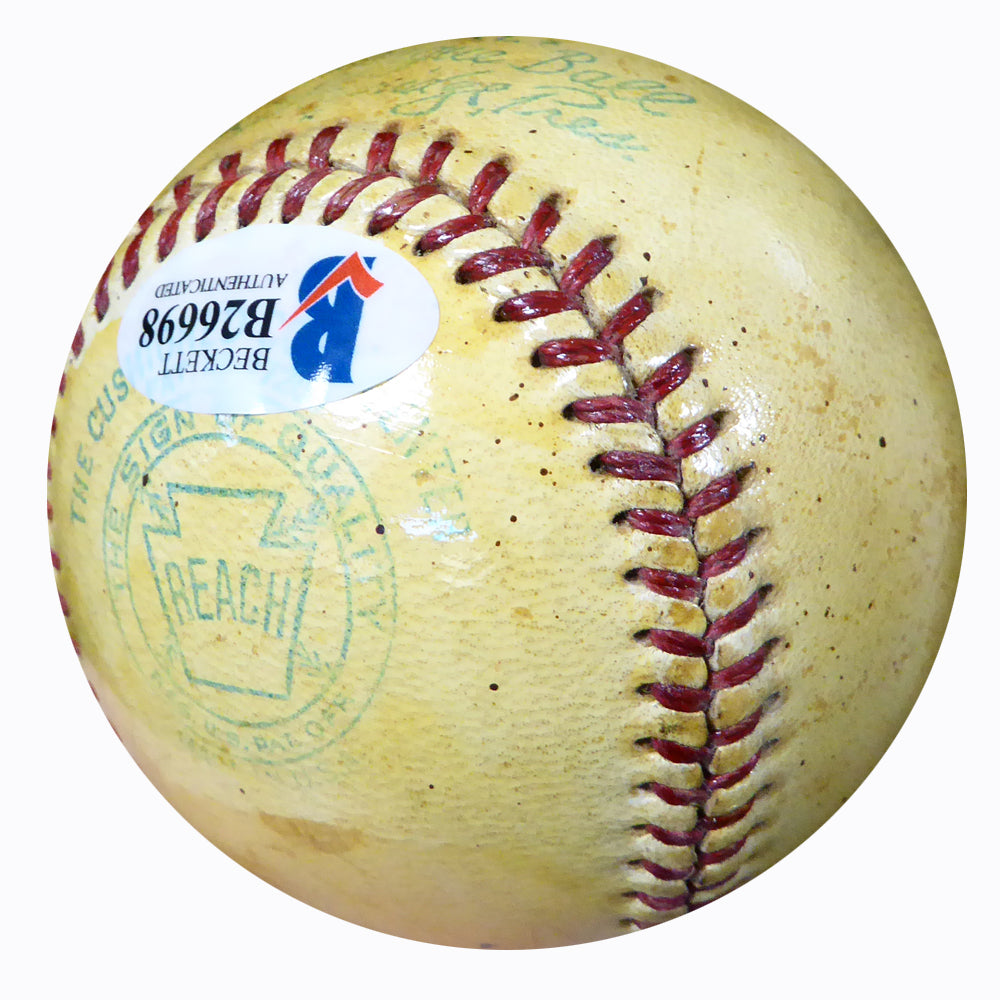 Al A.B. Hermann Autographed Official AL Harridge Baseball Boston Braves Vintage Beckett BAS #B26698