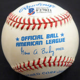 Walter Masterson Autographed Official AL Baseball Boston Red Sox, Detroit Tigers Beckett BAS #F27021
