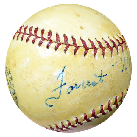 Forest "Woody" Jensen Autographed Official NL Giles Baseball Pittsburgh Pirates Vintage Beckett BAS #B26659
