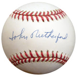 John Rutherford Autographed Official NL Baseball Brooklyn Dodgers Beckett BAS #E48463