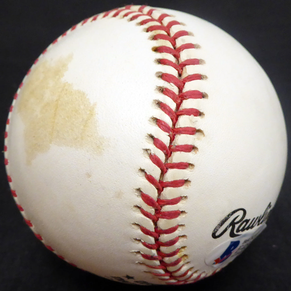 John Rutherford Autographed Official NL Baseball Brooklyn Dodgers Beckett BAS #E48463