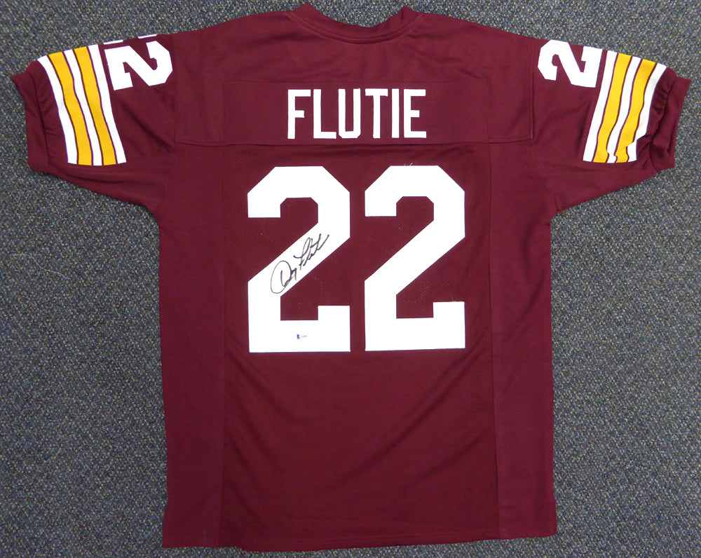 Boston College Eagles Doug Flutie Autographed Red Jersey Beckett BAS Stock #119725