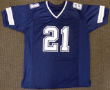 Dallas Cowboys Ezekiel Elliott Autographed Blue Jersey Beckett BAS Stock #145328