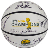 1978-79 NBA Champions Seattle Supersonics Multi Signed Autographed Basketball With 9 Signatures Including Fred Brown & Lenny Wilkens MCS Holo Stock #145851
