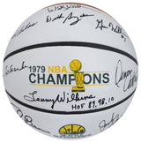 1978-79 NBA Champions Seattle Supersonics Multi Signed Autographed Basketball With 9 Signatures Including Fred Brown & Lenny Wilkens "HOF 89, 98, 10" MCS Holo Stock #145852