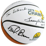 1978-79 NBA Champions Seattle Supersonics Multi Signed Autographed Basketball With 9 Signatures Including Fred Brown & Lenny Wilkens "HOF 89, 98, 10" MCS Holo Stock #145852