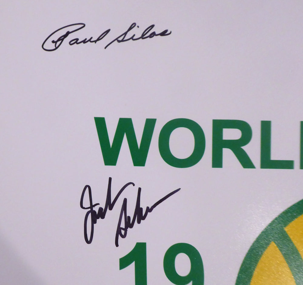 1978-79 NBA Champions Seattle Supersonics Multi Signed Autographed 16x20 Photo With 9 Signatures Including Fred Brown & Lenny Wilkens MCS Holo Stock #145854