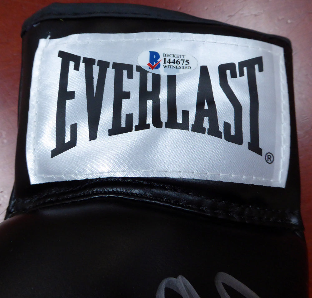 Floyd Mayweather Jr. Autographed Black Everlast Boxing Glove LH Beckett BAS Stock #121798