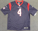 Houston Texans Deshaun Watson Autographed Blue Nike Jersey Size XXL Beckett BAS Stock #121899