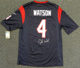 Houston Texans Deshaun Watson Autographed Blue Nike Jersey Size M Beckett BAS Stock #121901