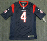 Houston Texans Deshaun Watson Autographed Blue Nike Jersey Size M Beckett BAS Stock #121901