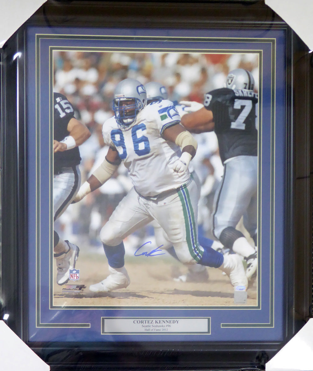 Cortez Kennedy Autographed Framed 16x20 Photo Seattle Seahawks MCS Holo Stock #123740