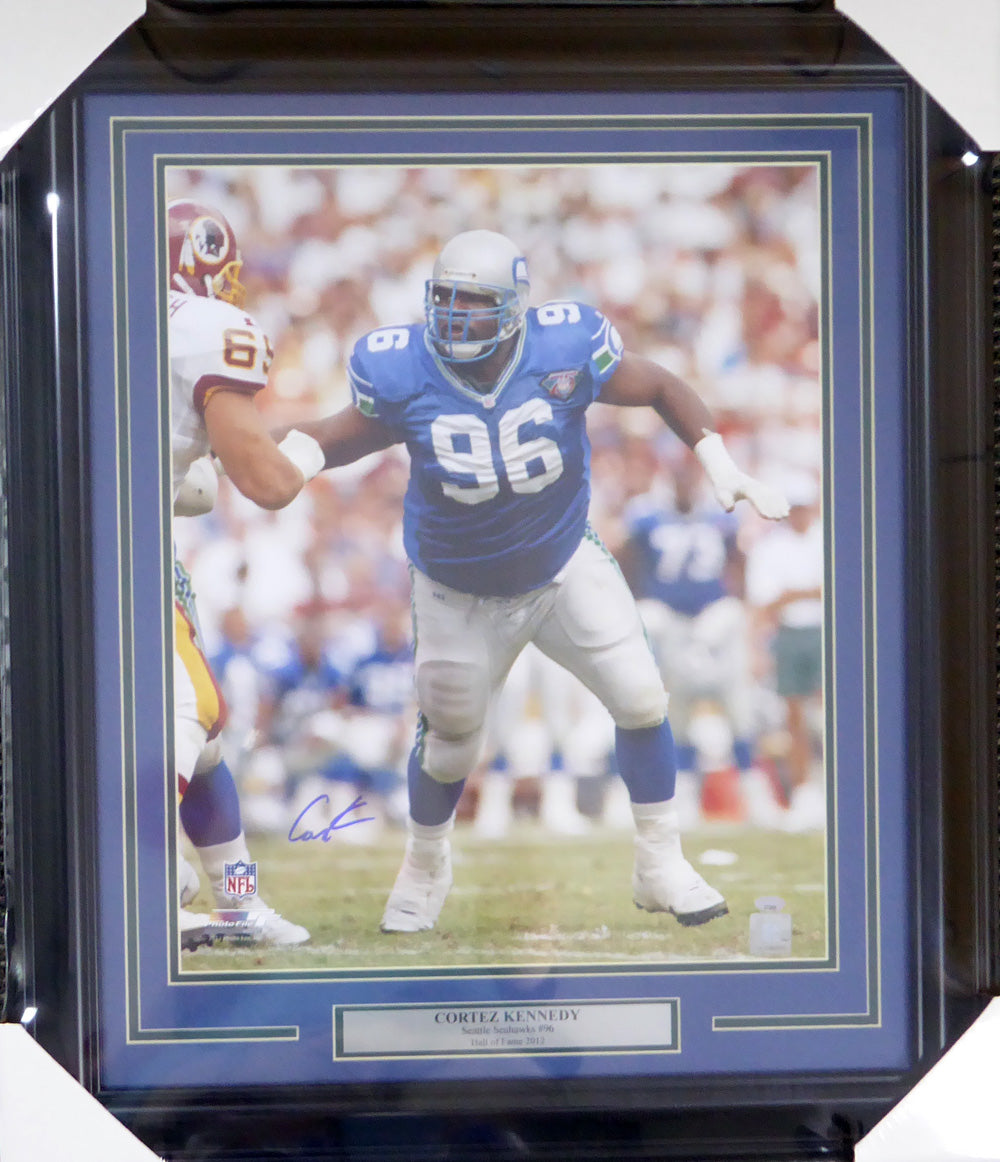 Cortez Kennedy Autographed Framed 16x20 Photo Seattle Seahawks MCS Holo Stock #123741