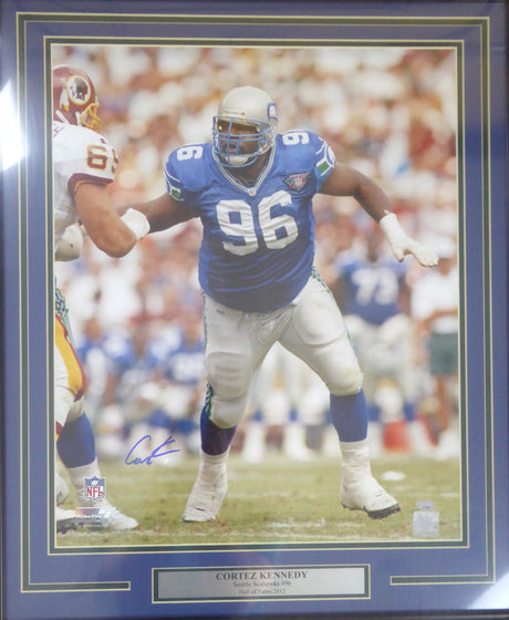 Cortez Kennedy Autographed Framed 16x20 Photo Seattle Seahawks MCS Holo Stock #123741