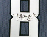 Seattle Seahawks Matt Hasselbeck Autographed Framed Blue Jersey MCS Holo Stock #123639
