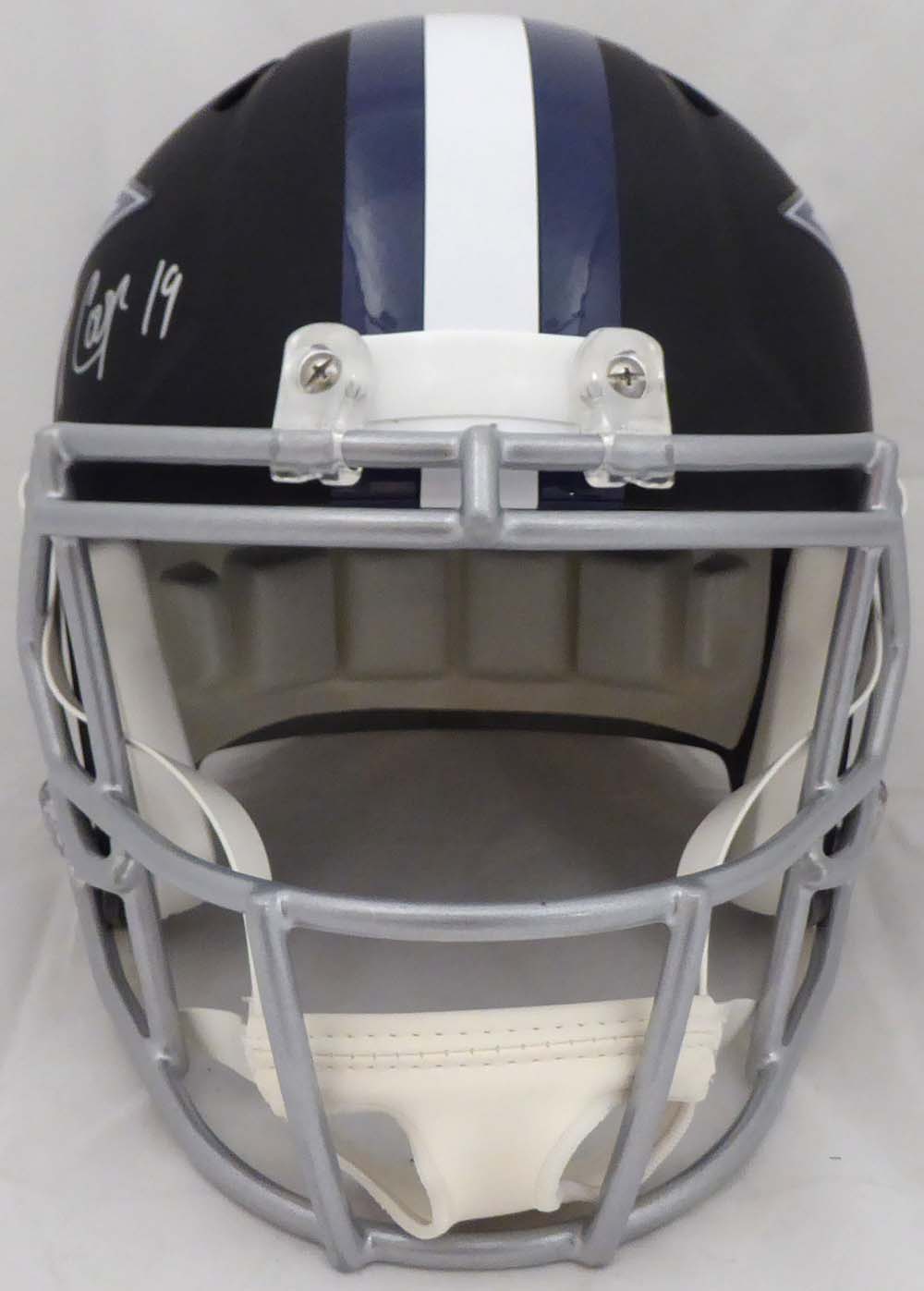 Amari Cooper Autographed Dallas Cowboys Matte Black Full Size Speed Replica Helmet JSA #WPP301497